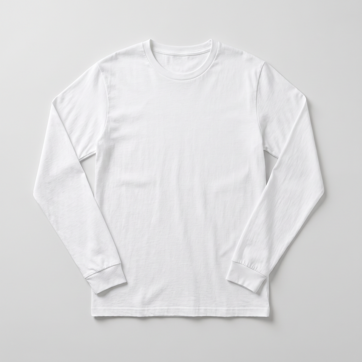 Long Sleeve Cotton Tee in white