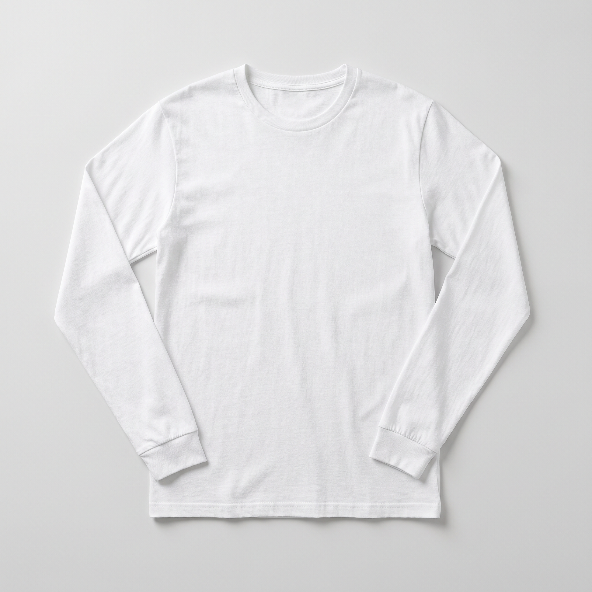 Long Sleeve Cotton Tee in white