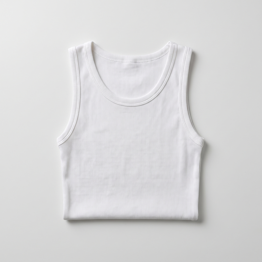Ribbed Knit Tank in white