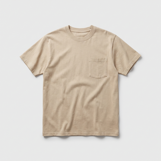 Heavyweight Pocket Tee in sand