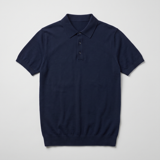 Knit Polo in navy