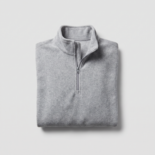 Quarter-Zip Pullover in light grey