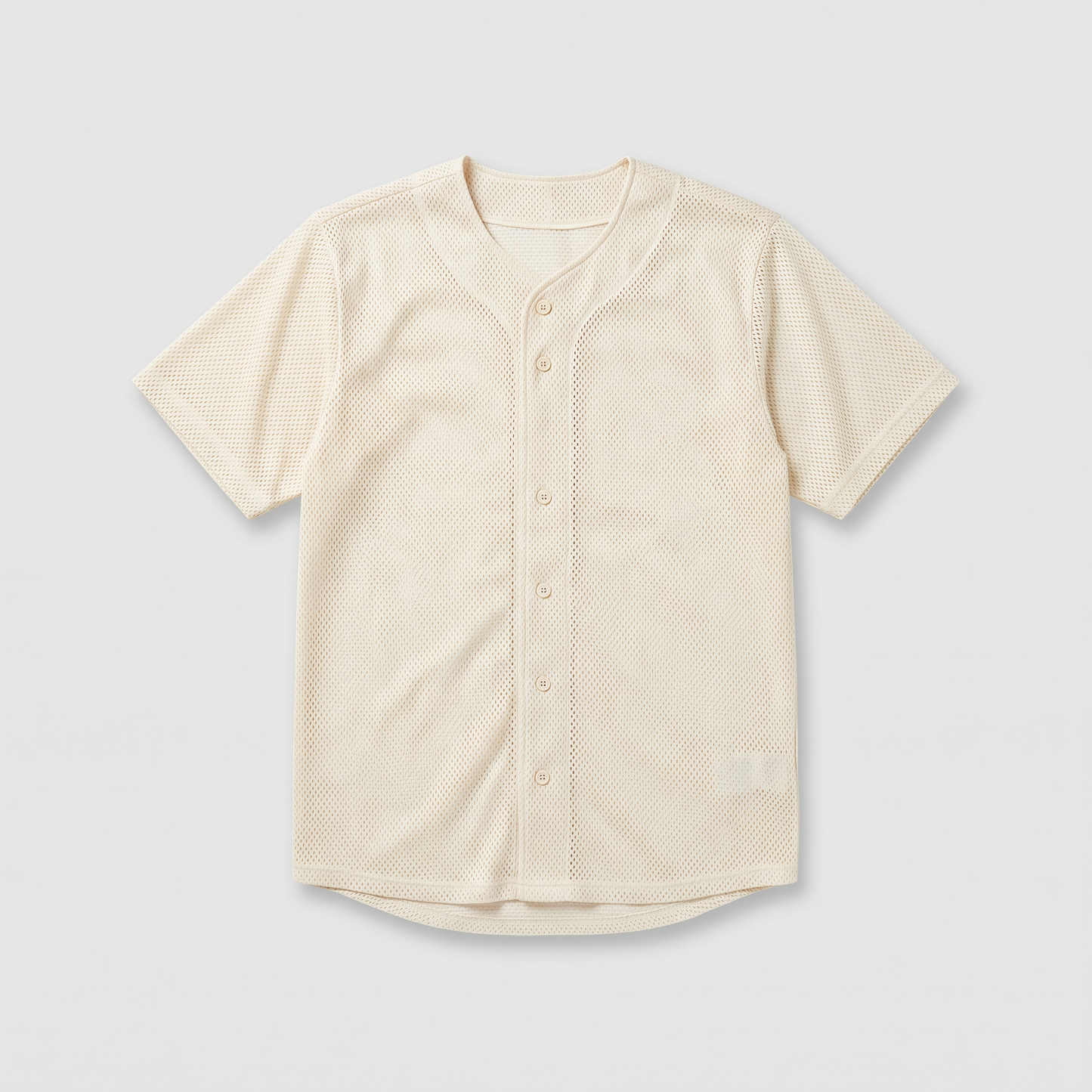 Mesh Baseball Jersey in cream