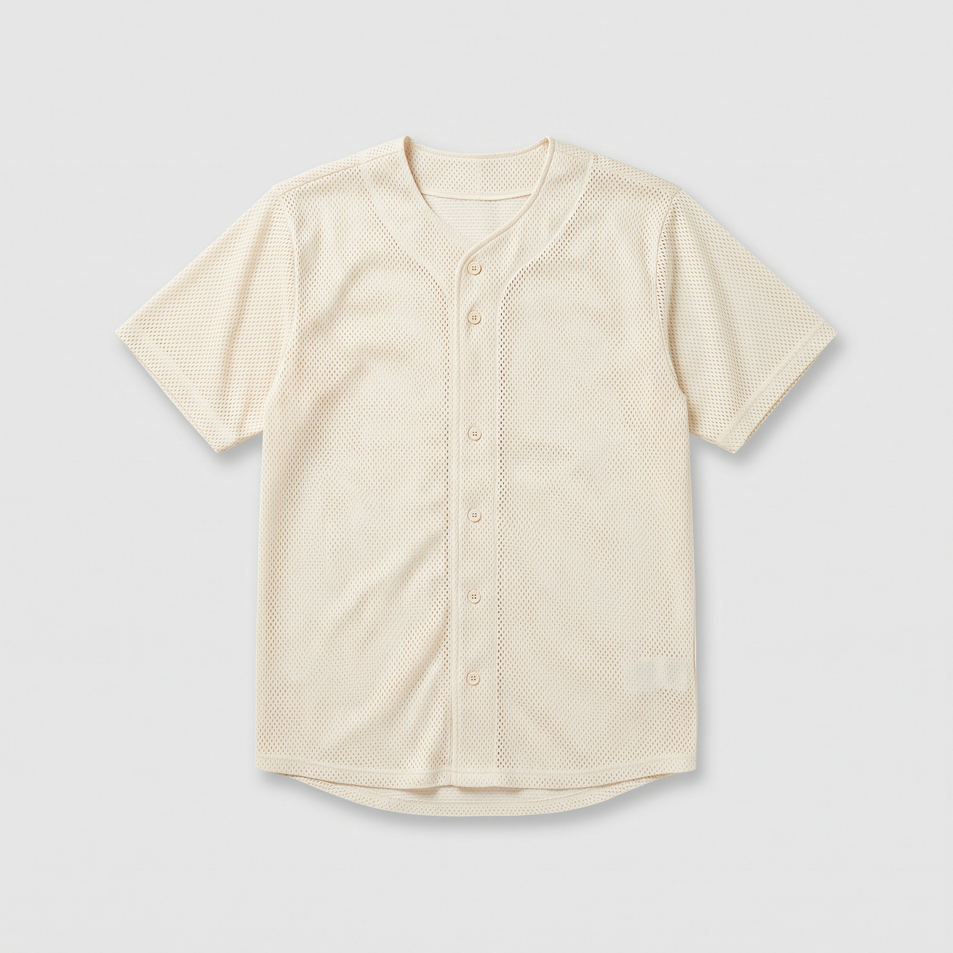 Mesh Baseball Jersey in cream